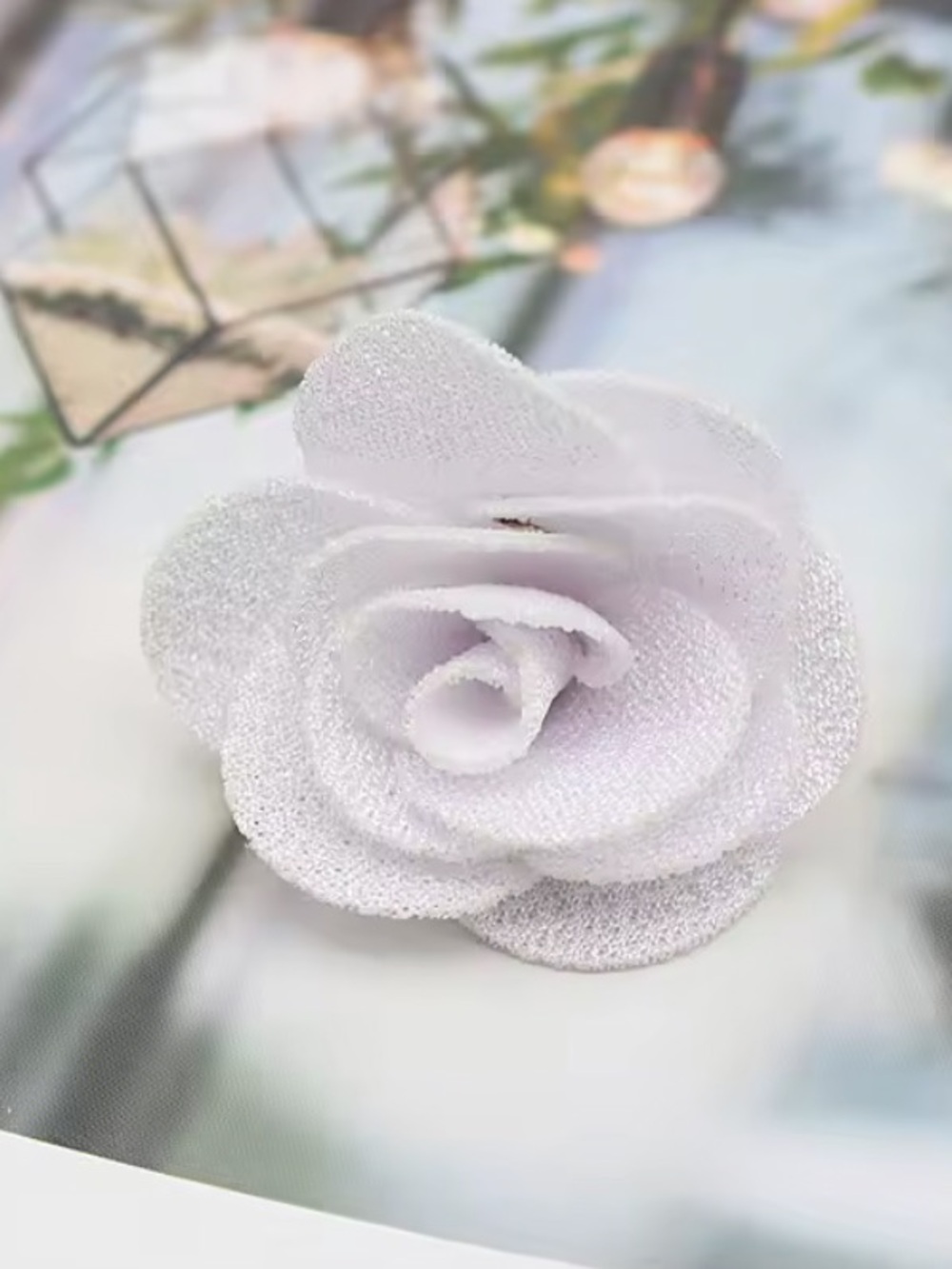 Handmade Flower Linen Craft Embellishments DIY Hair Clip Buds 10pc New Black - Picture 5 of 9